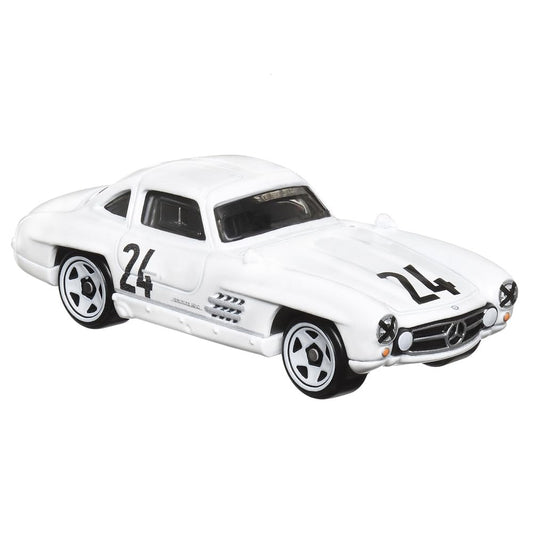 Hot Wheels Collectible Die-Cast Vintage Racing Club Vehicle - White Sports Car - 1954 Mercedes-Benz 300 SL