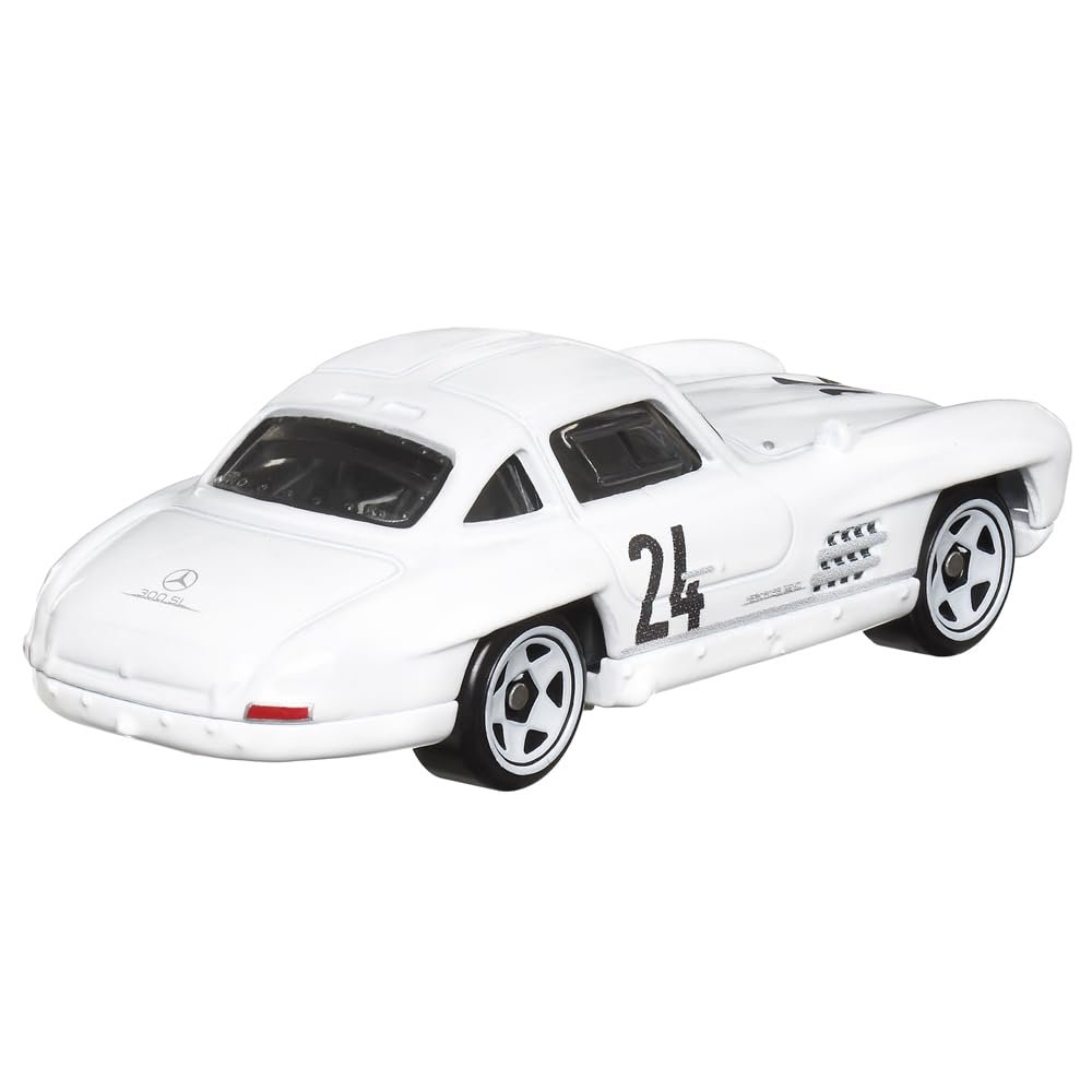 Hot Wheels Collectible Die-Cast Vintage Racing Club Vehicle - White Sports Car - Inspired by 1954 Mercedes-Benz 300 SL - HRT81-1/6