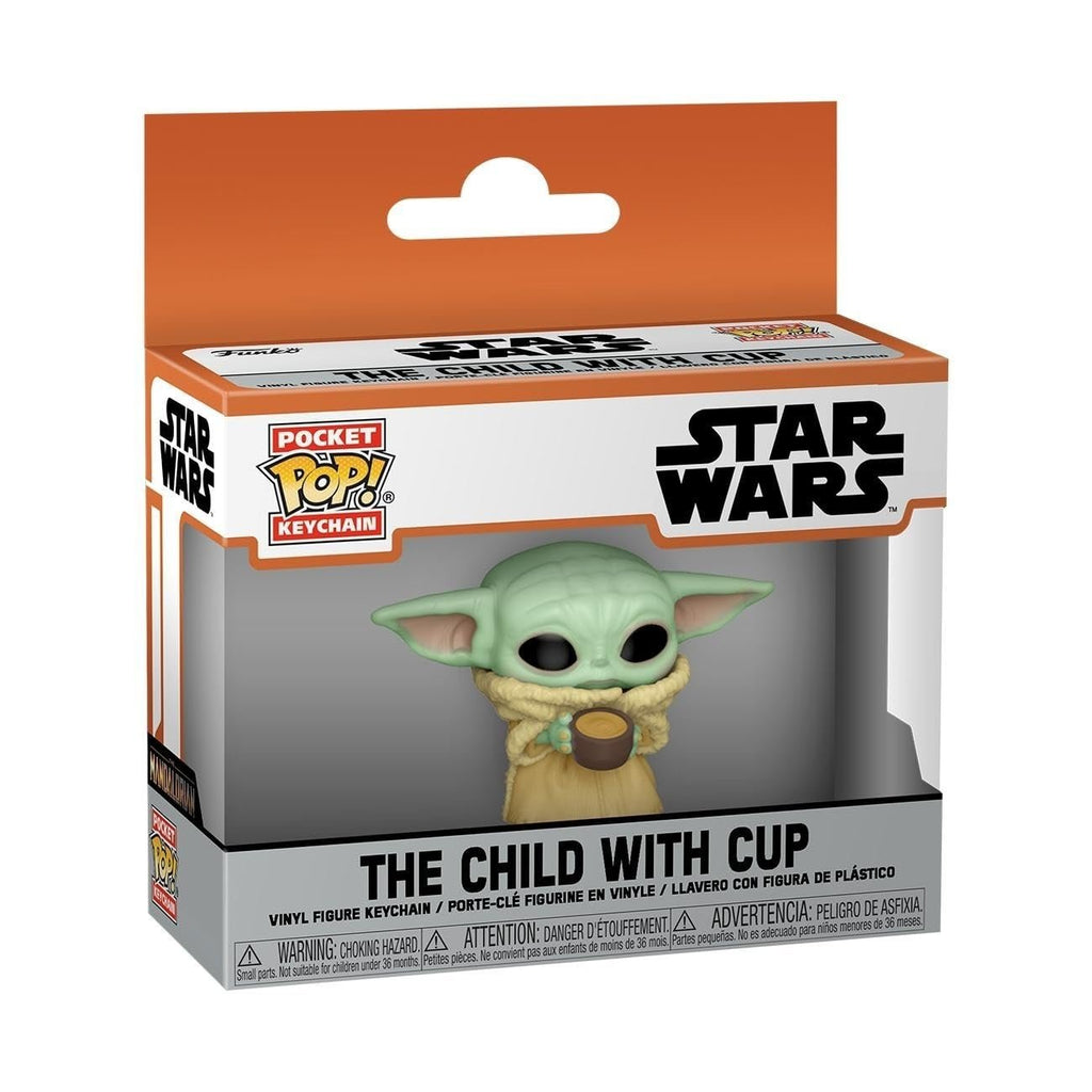 Funko POP! Keychain The Mandalorian Grogu with Cup